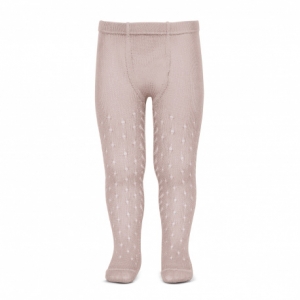Leotardo Condor perl calado espiga lateral Rosa empolvado